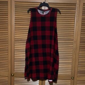 Want and Need Black Plaid Sleeveless Dress 3X